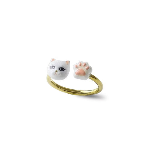 Pawly Jewels Cotton Meaw Ring แมวสีขาว